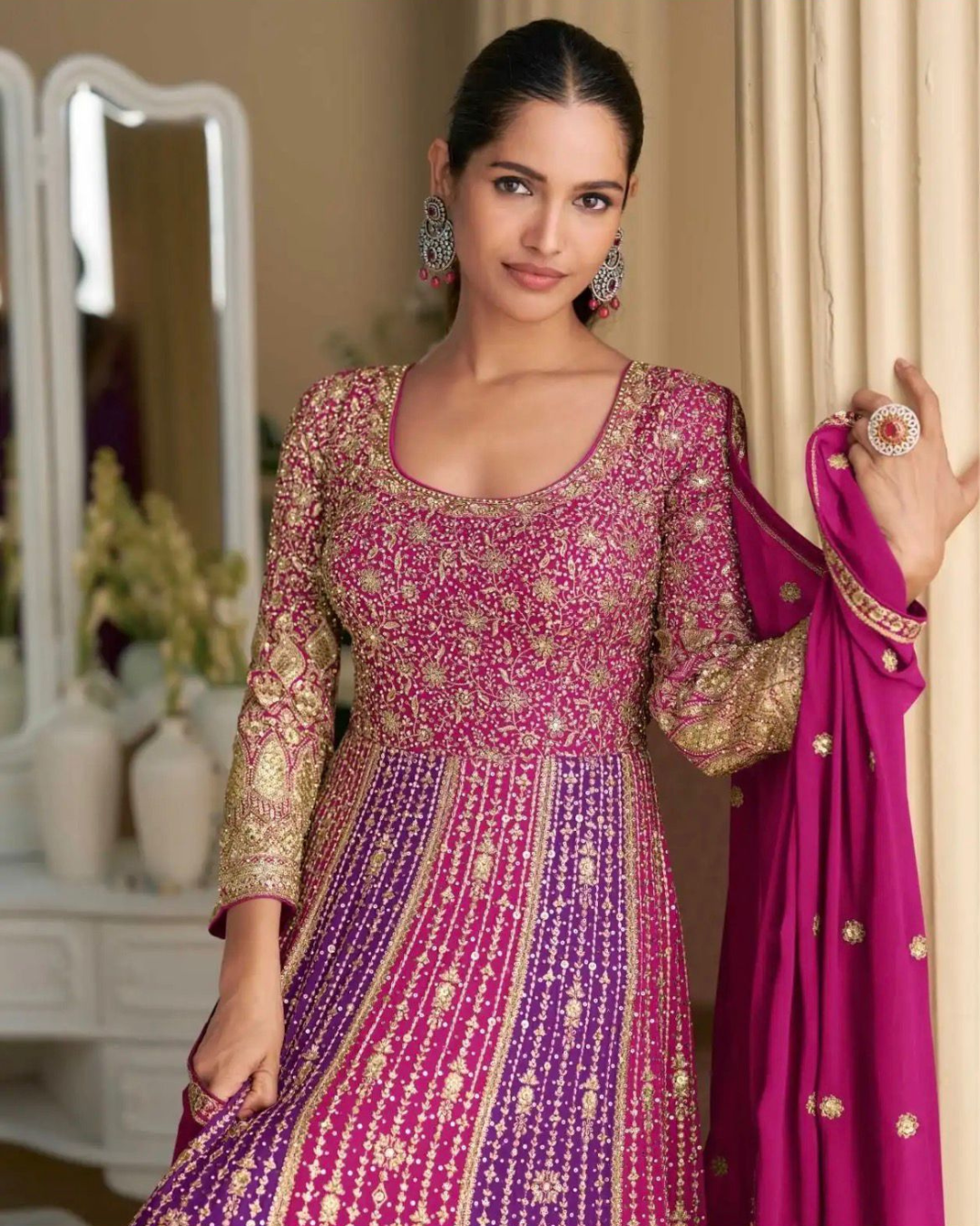 Premium Georgette Embroidered Anarkali Gown