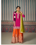 Opal Radiance Hand-Embellished Swarovski & Pearl Sharara Set