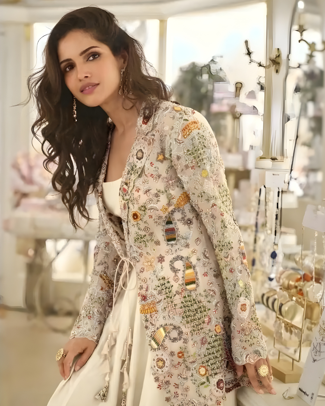 Designer Silk Peplum & Palazzo Western Wear