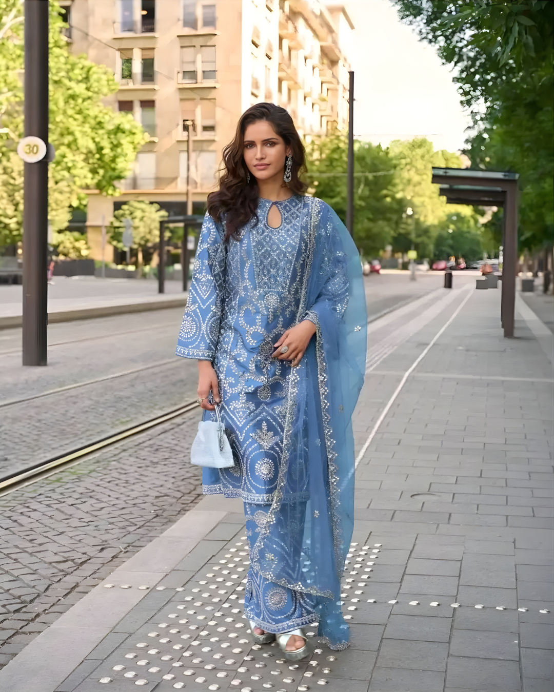 Heritage Simar Silk Embroidered Suite