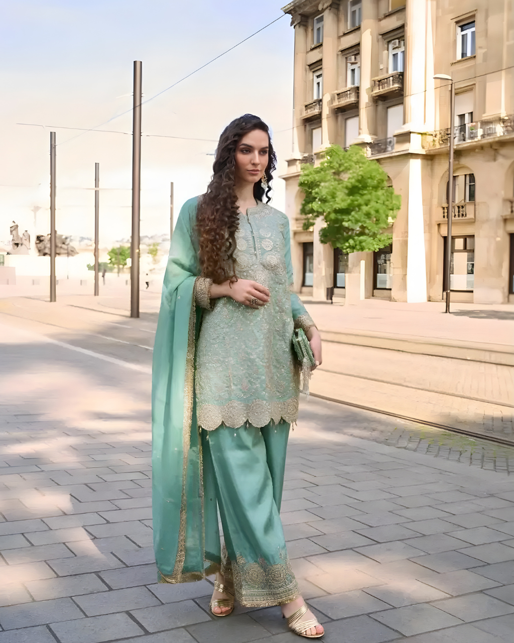 Heritage Simar Silk Embroidered Suite