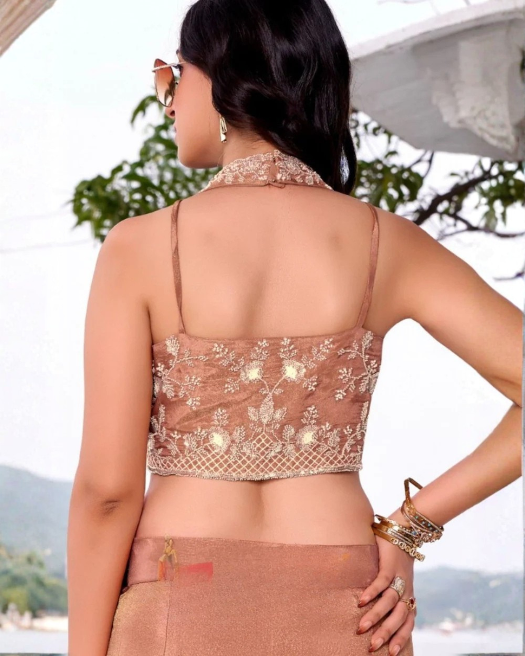 Modern Muse Embroidered Crop Top with Palazzo