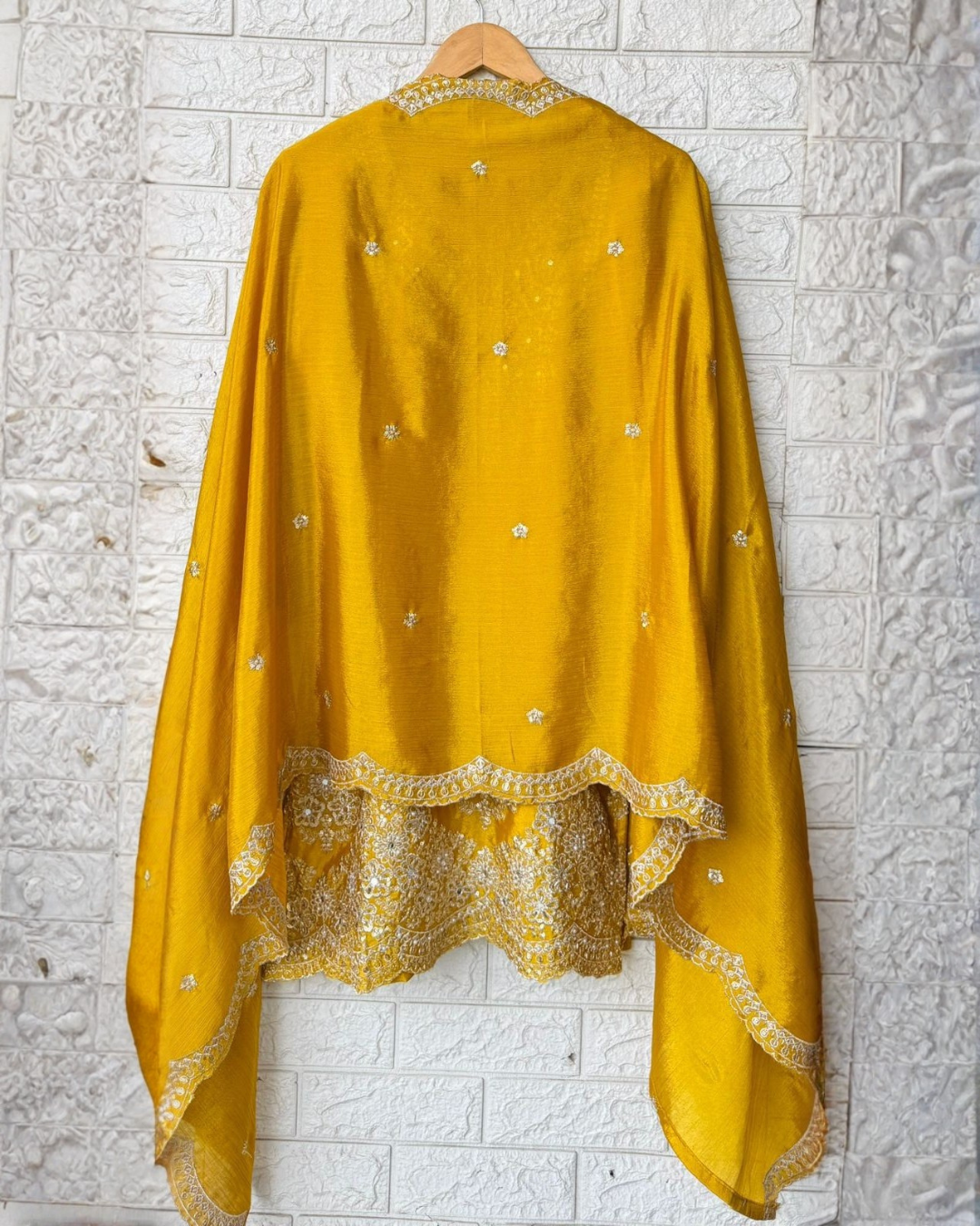 Premium Shimmer Silk & Chinon Sharara Ensemble