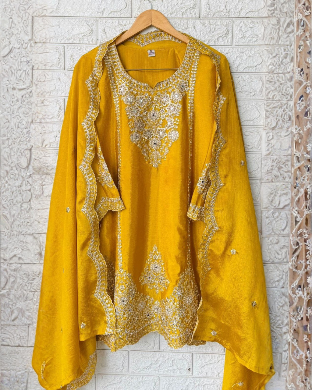 Premium Shimmer Silk & Chinon Sharara Ensemble