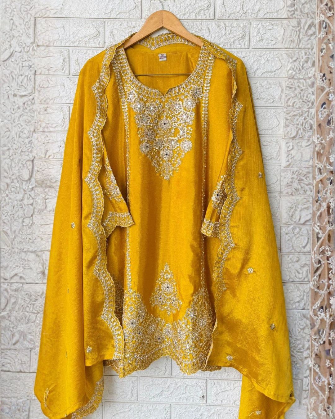 Premium Shimmer Silk & Chinon Sharara Ensemble