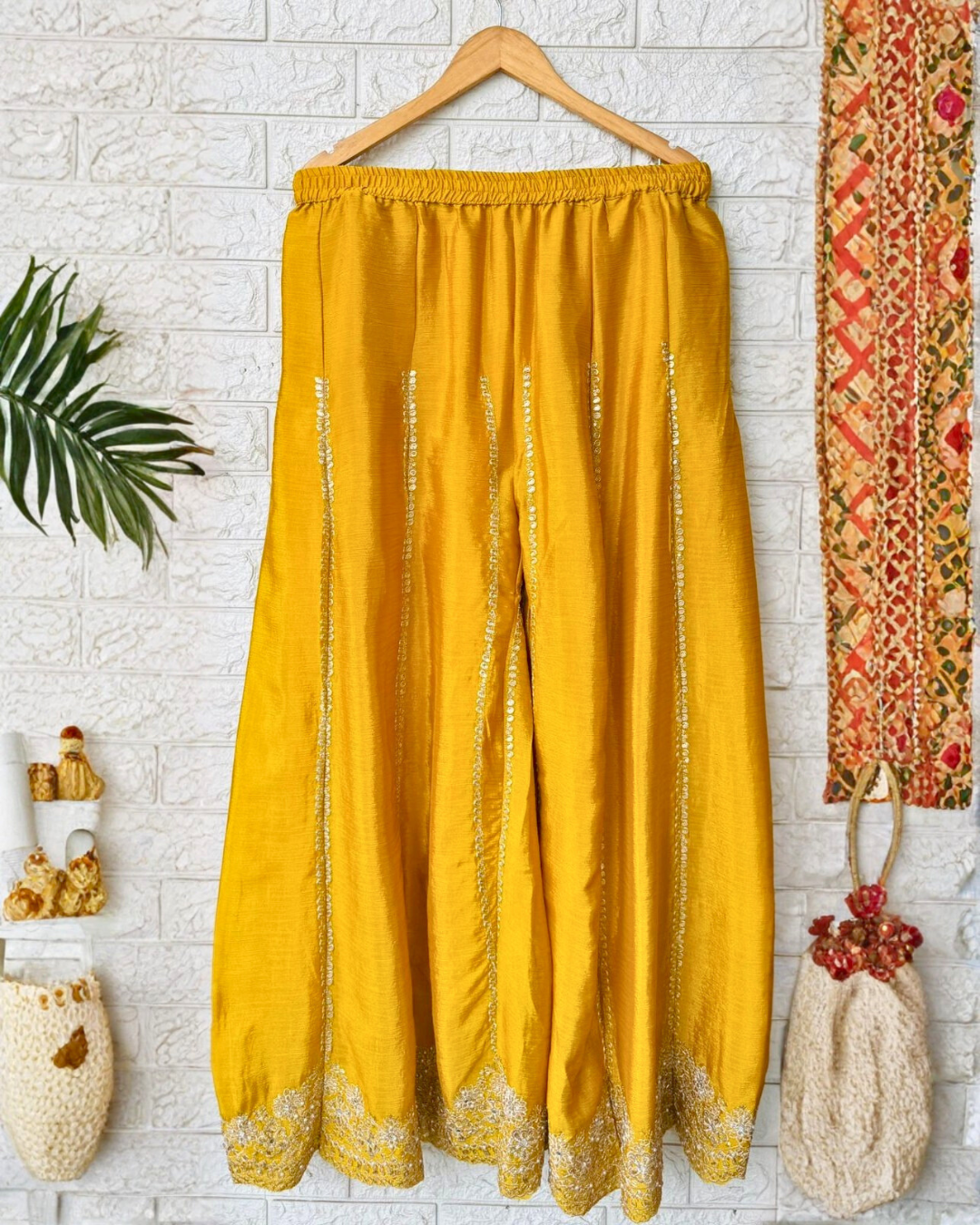 Premium Shimmer Silk & Chinon Sharara Ensemble