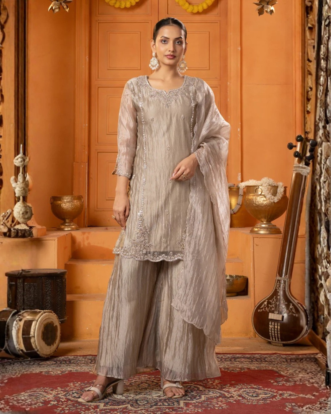 Organza Handwork Suit Set