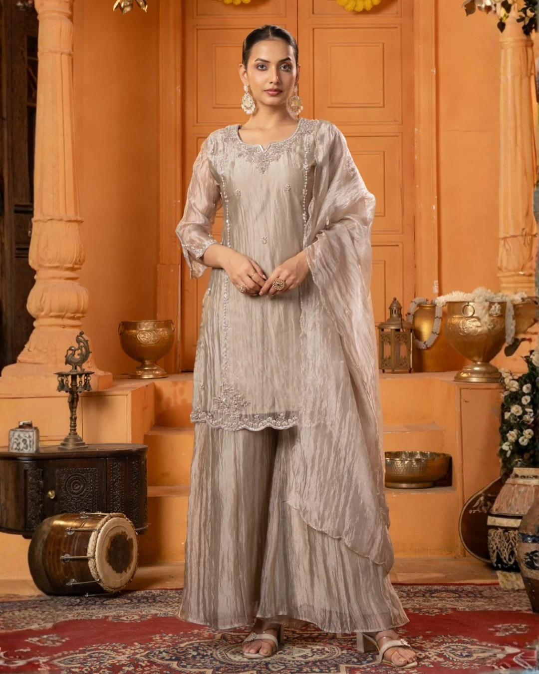 Organza Handwork Suit Set