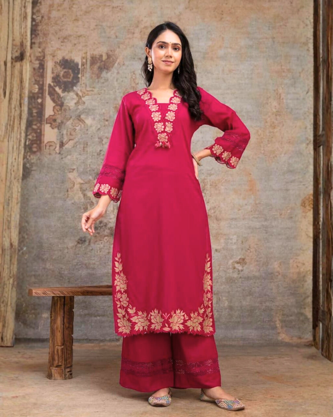 Elegant Cotton Palazzo Suit Set