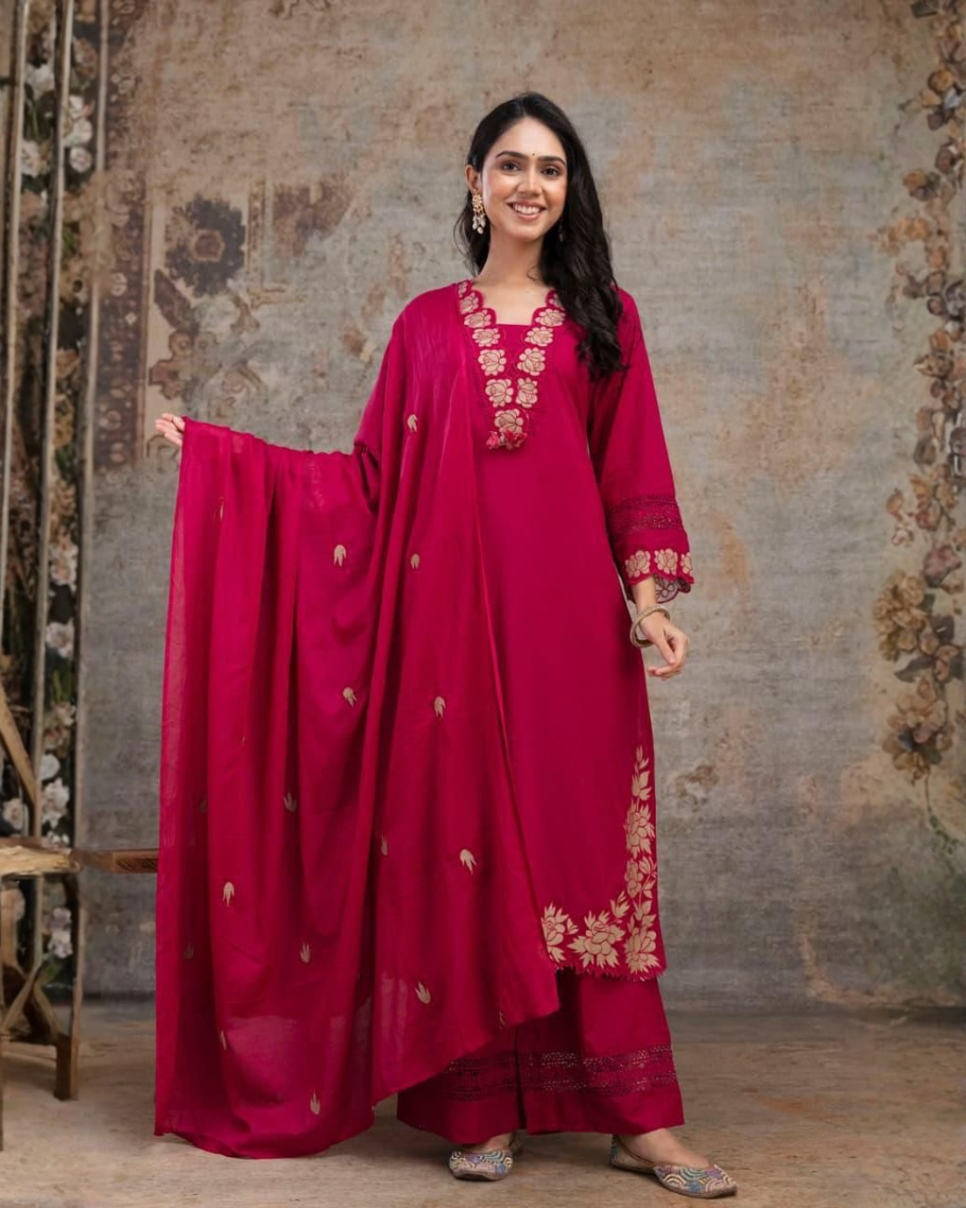 Elegant Cotton Palazzo Suit Set