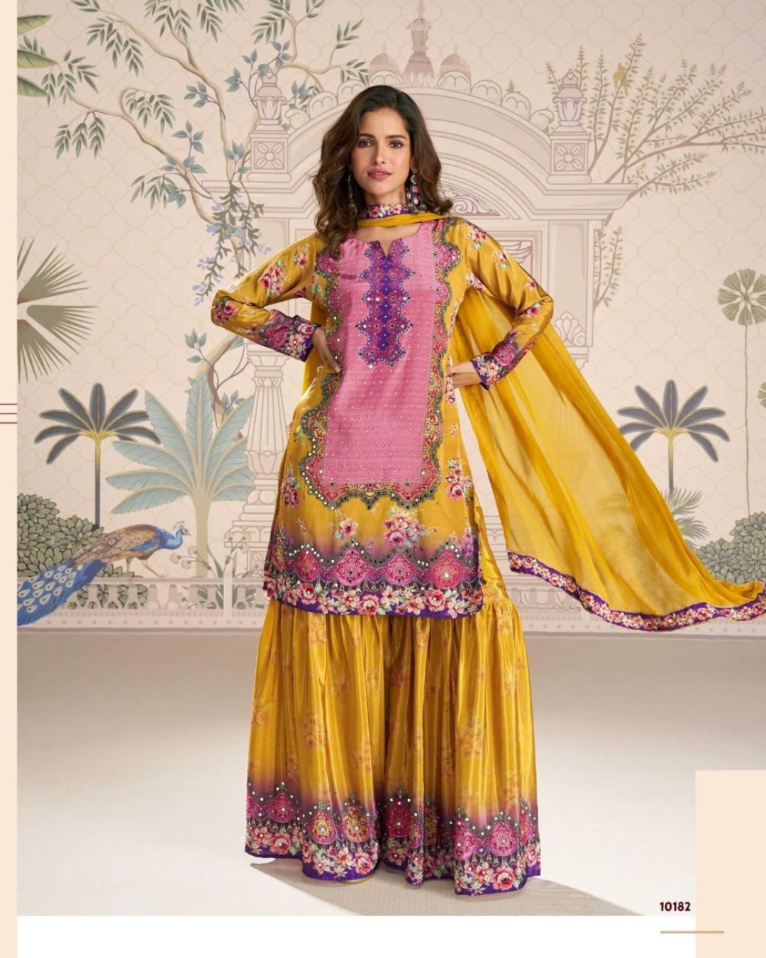 Premium Crepe Hand Mirror Garara Set