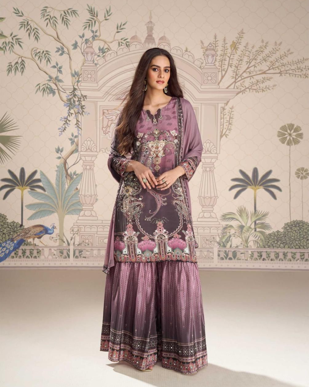 Premium Crepe Hand Mirror Garara Set