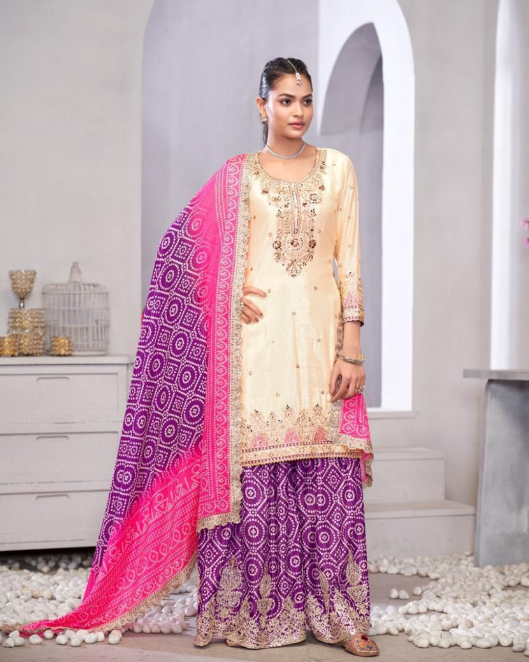 Chinnon Dabka Dori Sharara Set