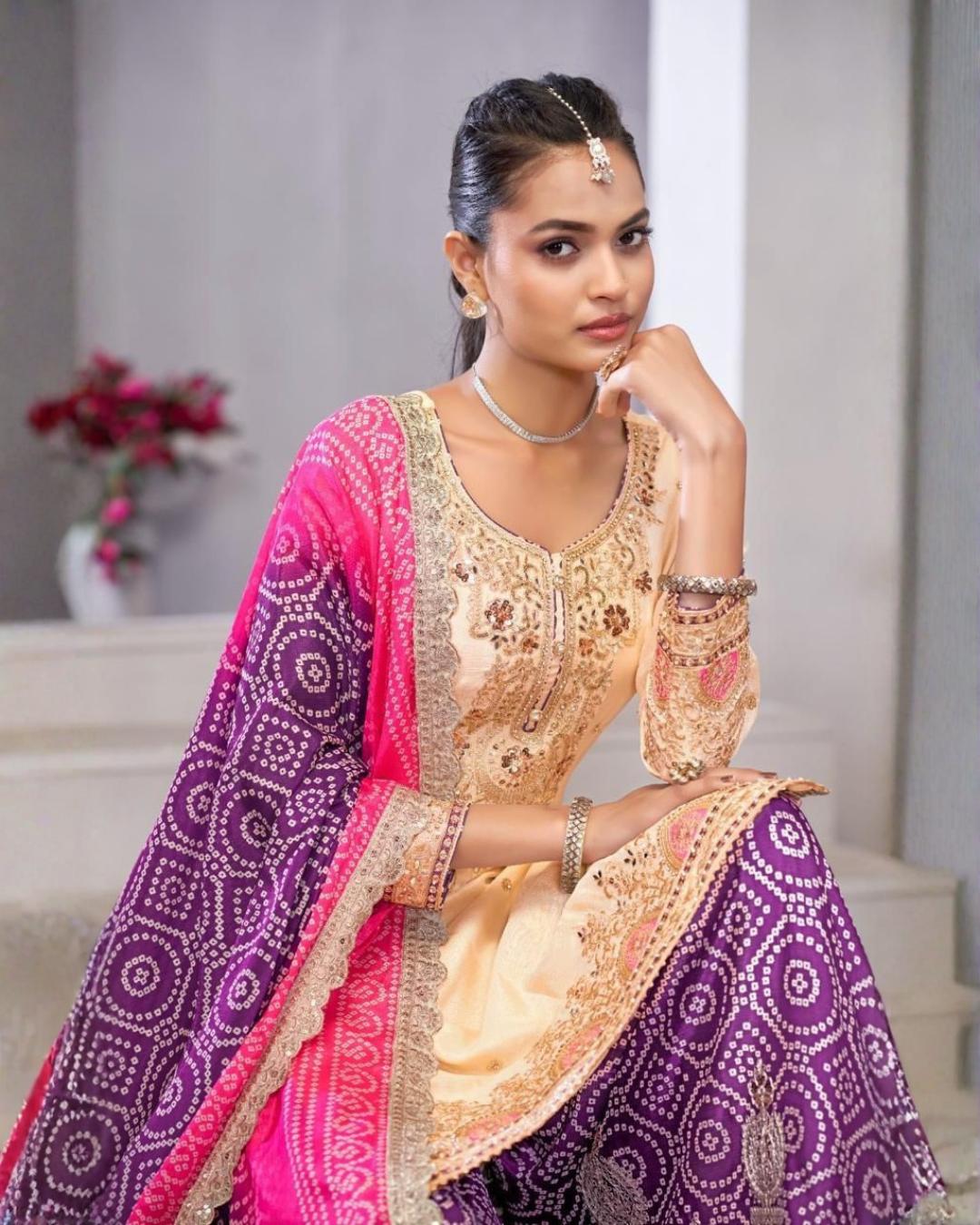 Chinnon Dabka Dori Sharara Set