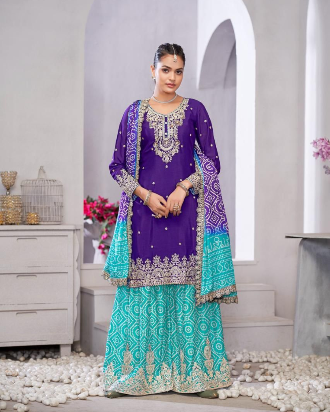 Chinnon Dabka Dori Sharara Set