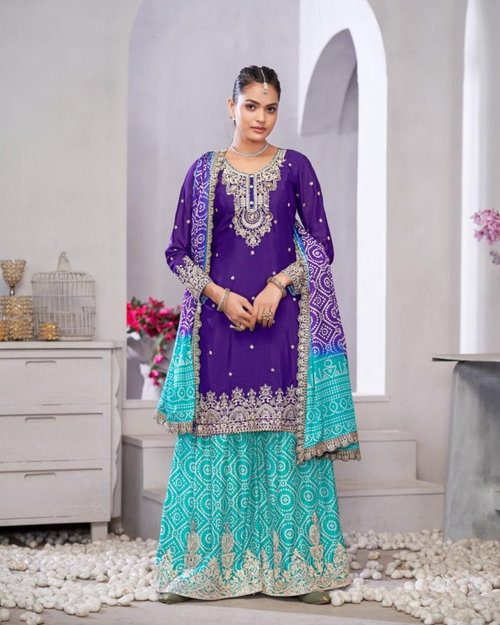 Chinnon Dabka Dori Sharara Set