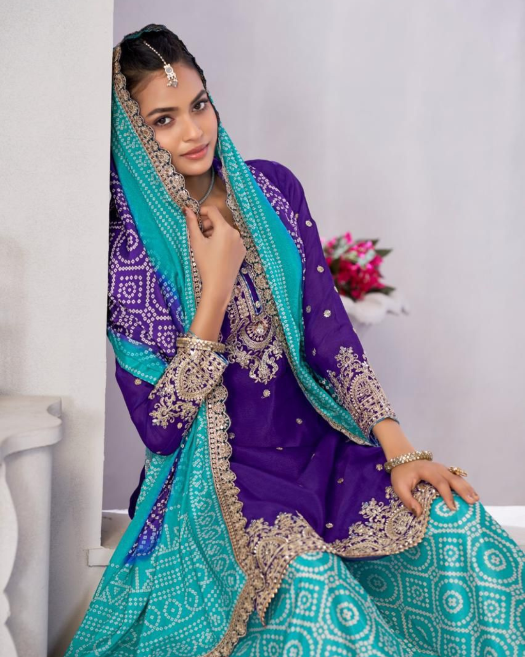 Chinnon Dabka Dori Sharara Set