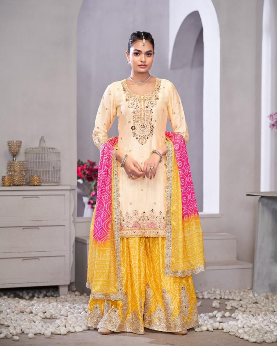 Chinnon Dabka Dori Sharara Set