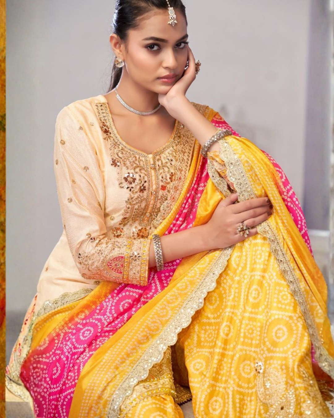 Chinnon Dabka Dori Sharara Set