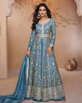 Meher Sapphire Glow Embroidered Lehenga Set