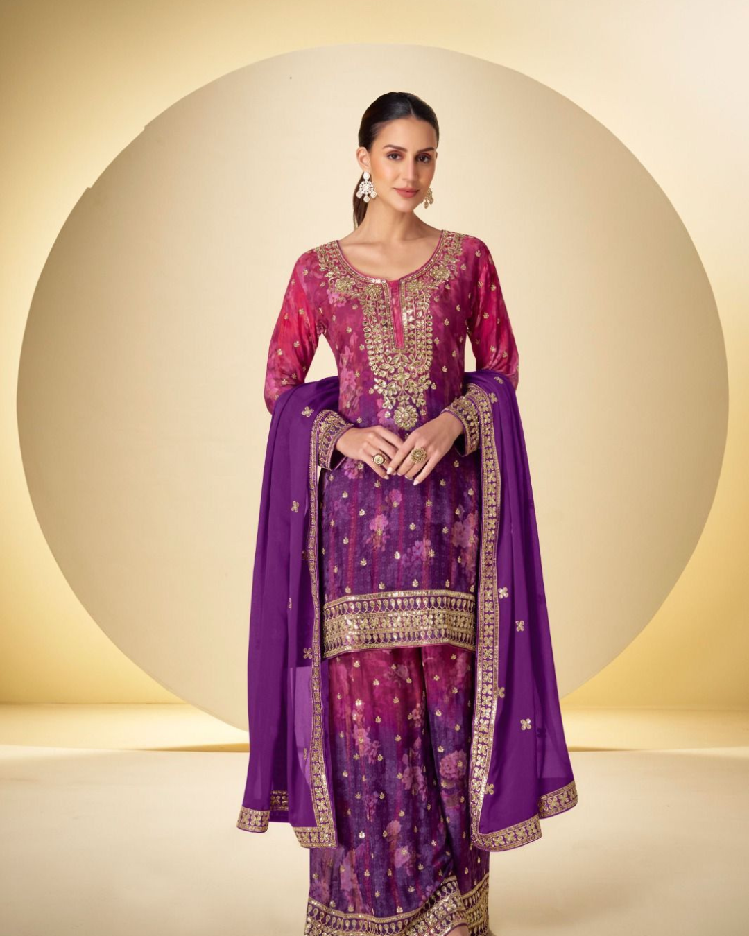 Real Shimmer Palazzo Suit Set