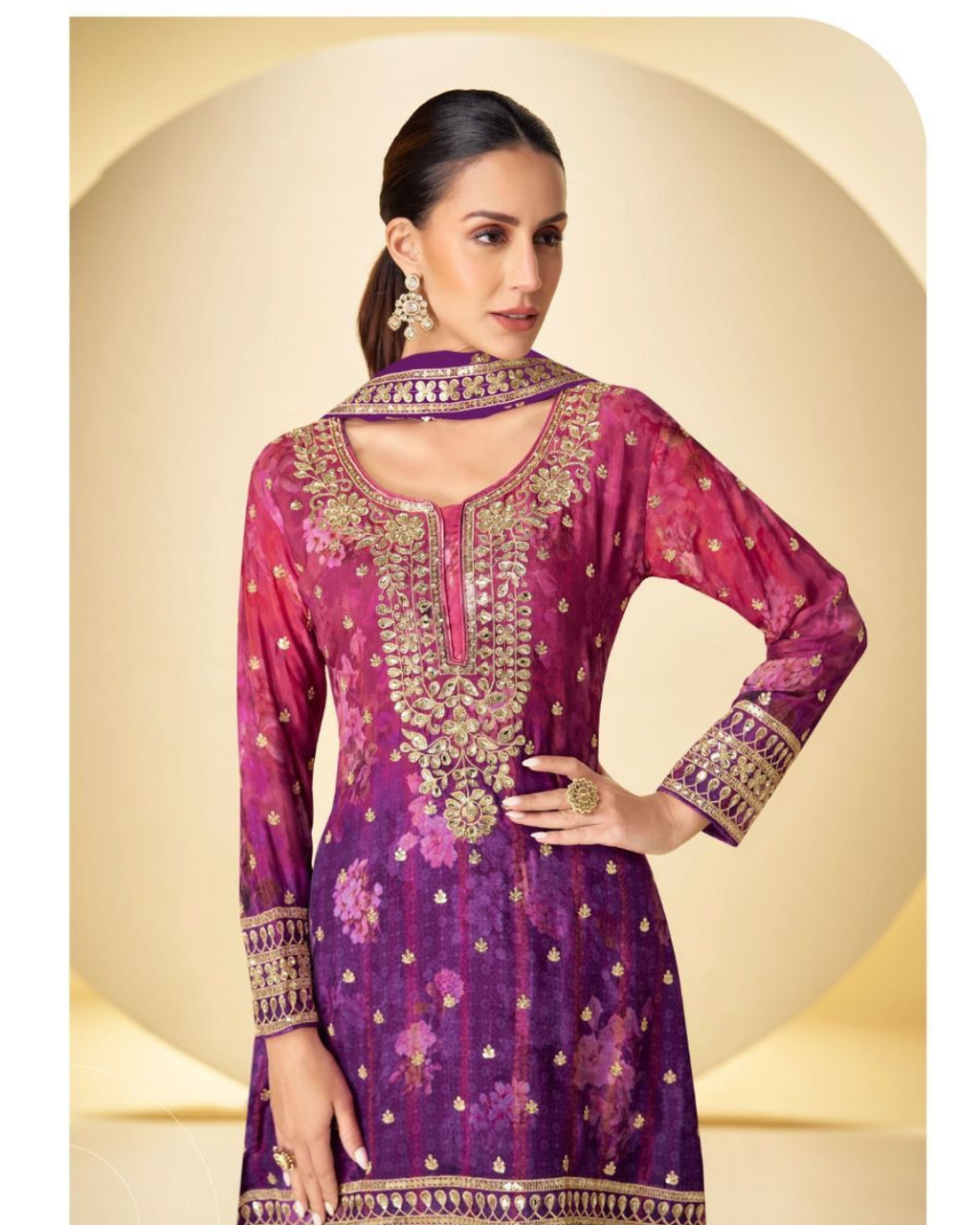 Real Shimmer Palazzo Suit Set
