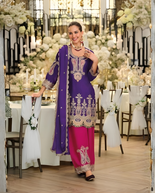 Chinon Embroidered Farshi Suit Set
