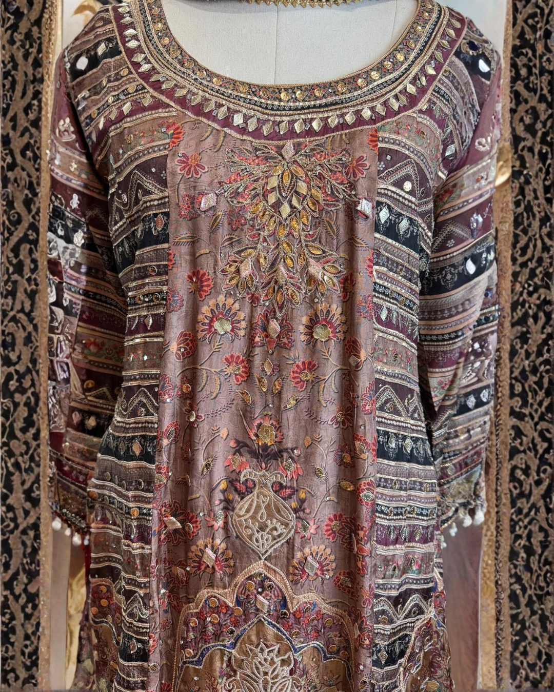 Elegant Silk A-Line Palazzo Suit