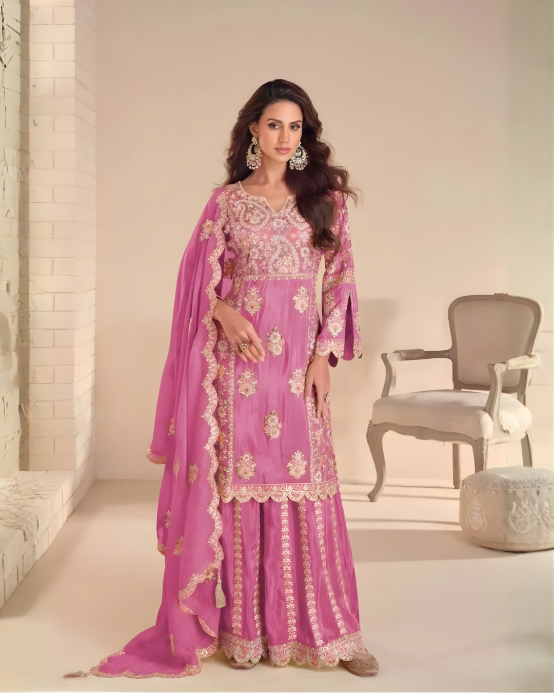 Real Shimmer Palazzo Suit