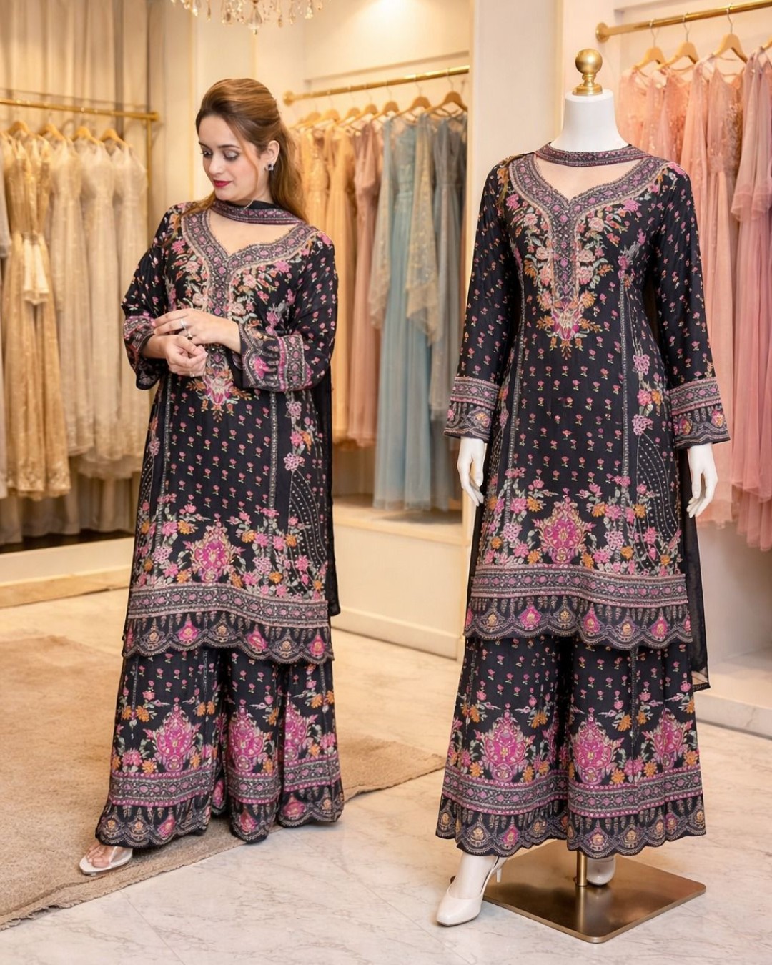 Fluid Crepe Palazzo Ensemble