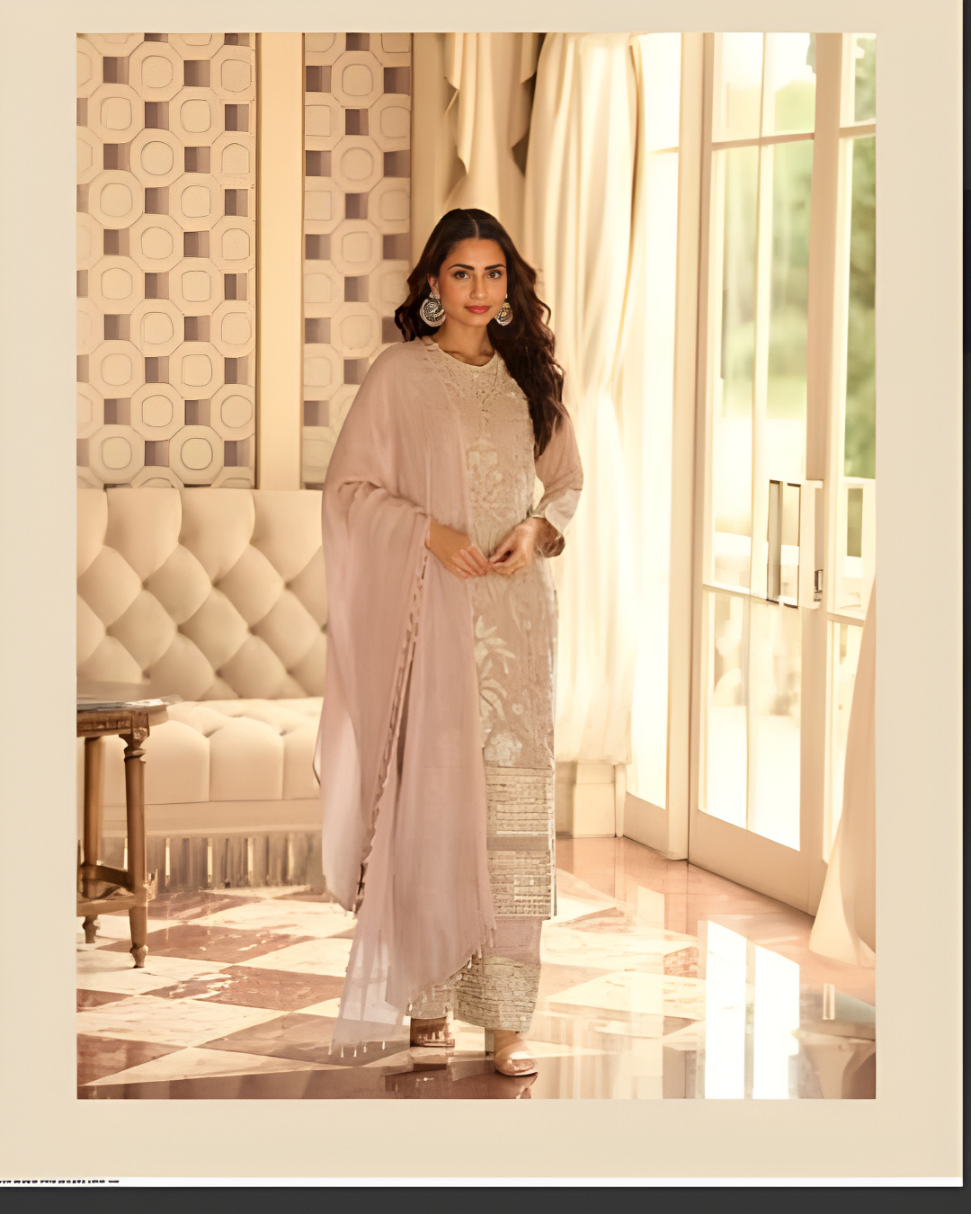 Ethereal Harmony Hand-Embroidered Real Georgette Suit Ensemble