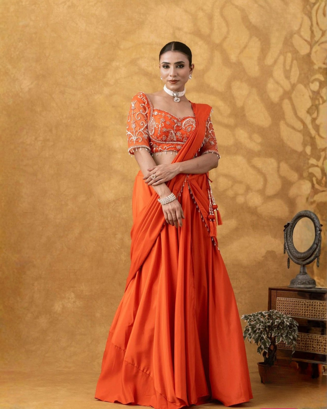 Midnight Sparkle Sequence Saree