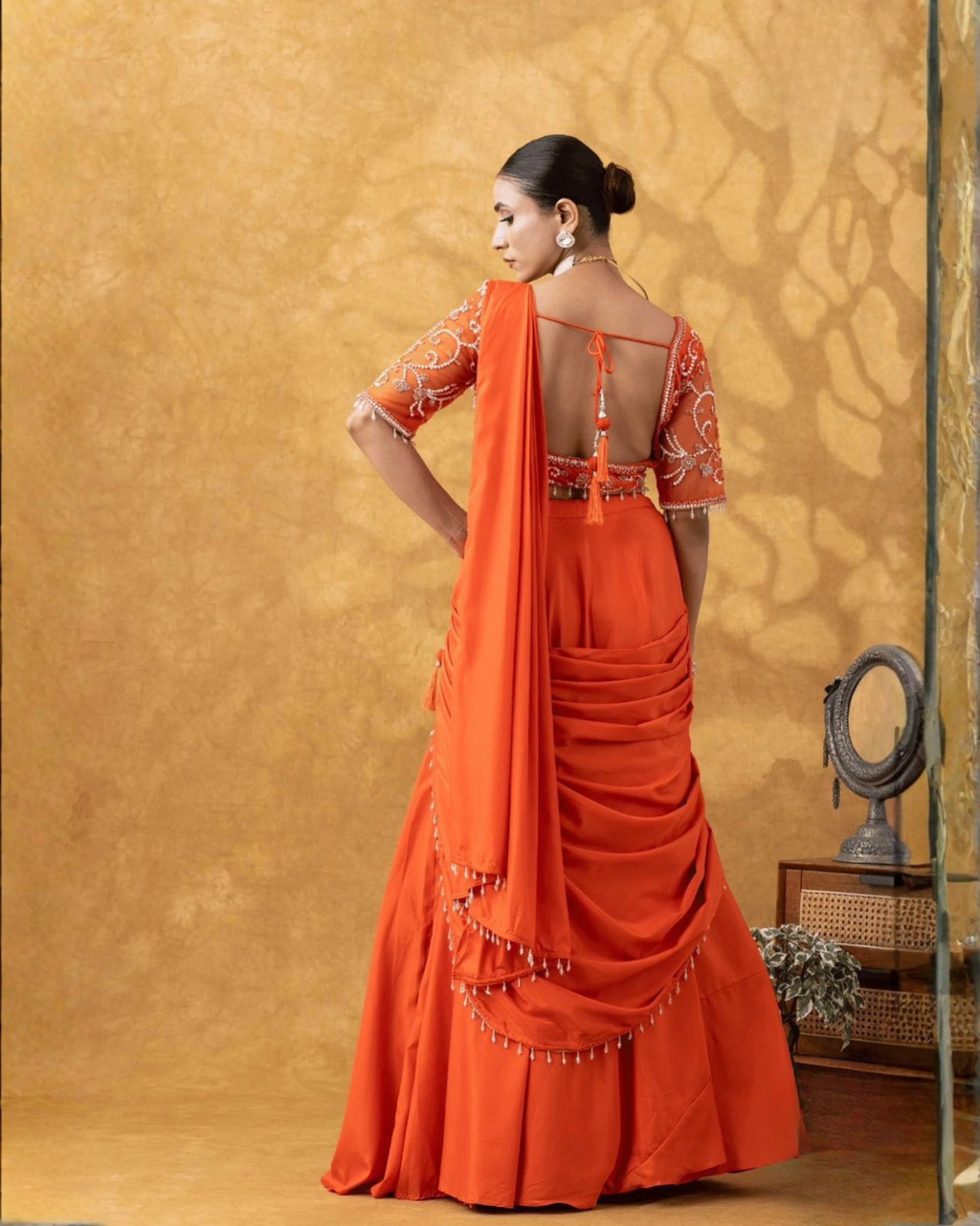 Midnight Sparkle Sequence Saree