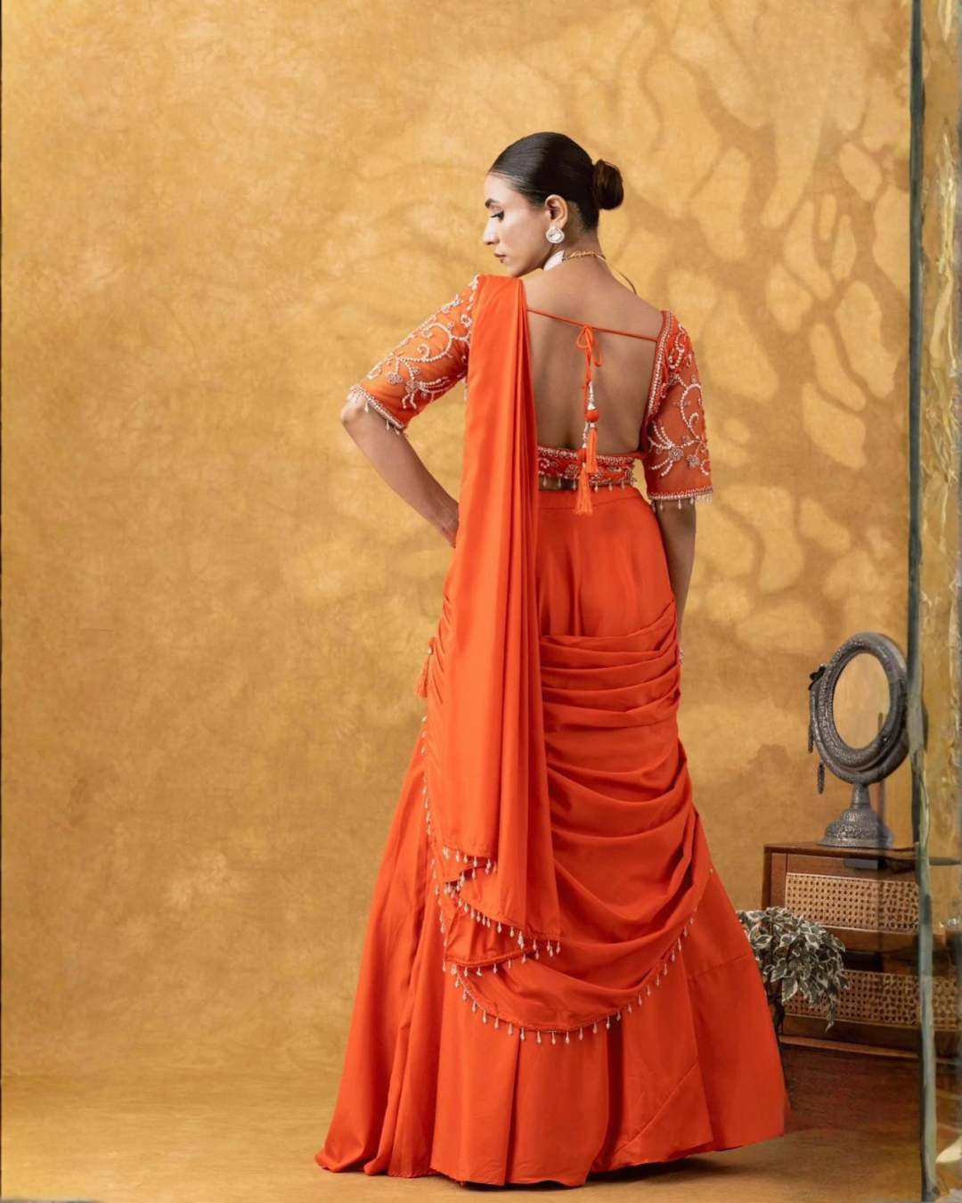 Midnight Sparkle Sequence Saree