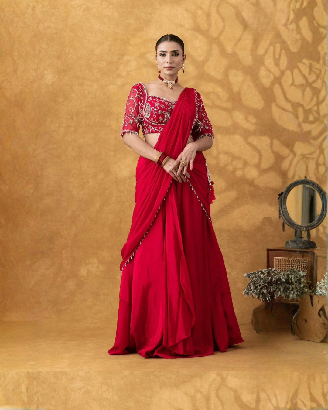 Midnight Sparkle Sequence Saree