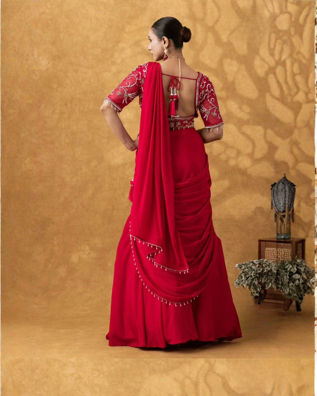 Midnight Sparkle Sequence Saree