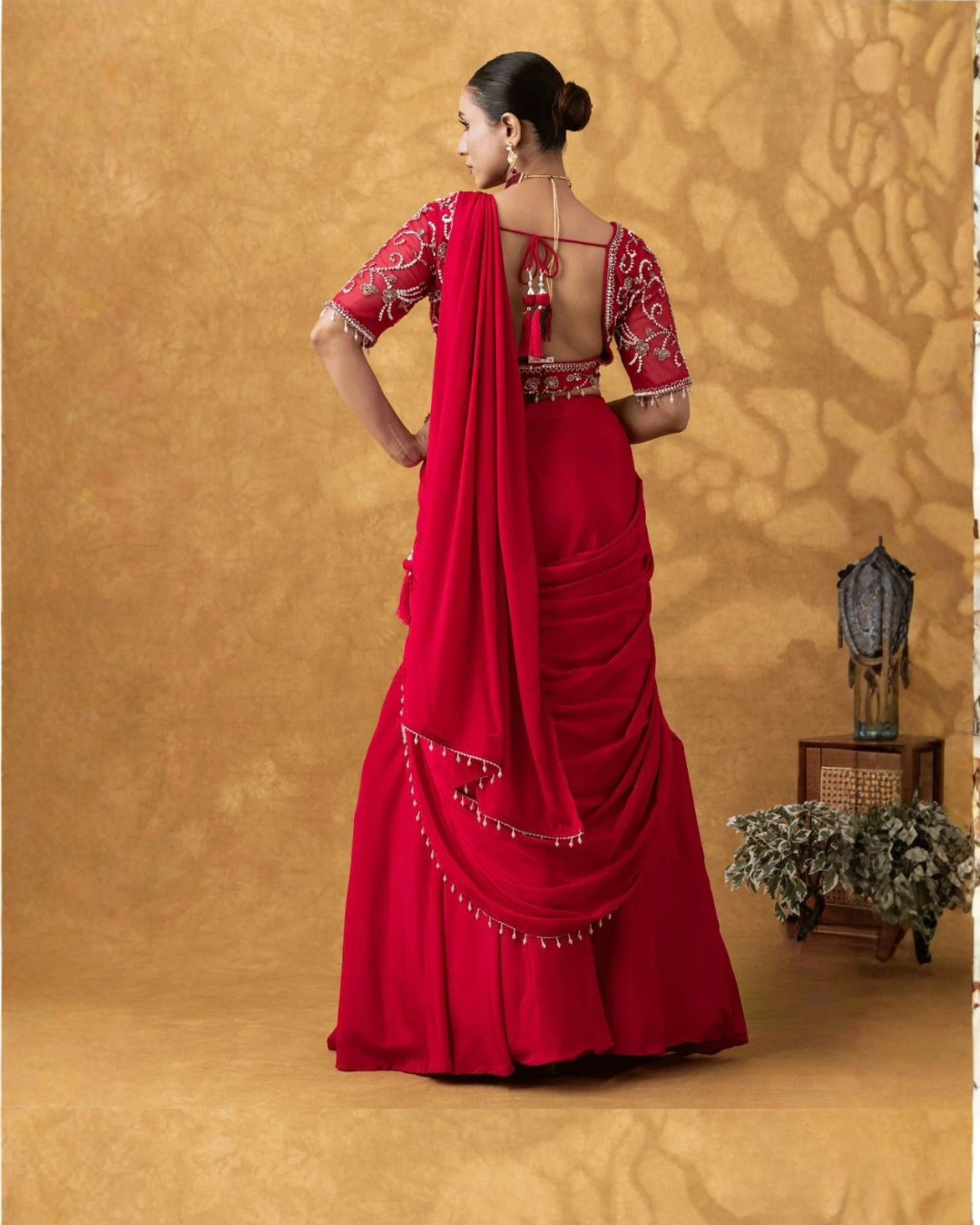 Midnight Sparkle Sequence Saree