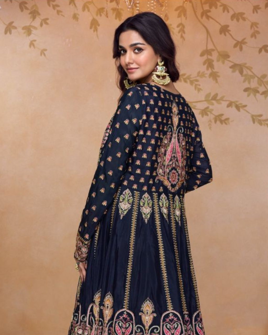 Midnight Glow Real Shimmer Embroidered Lehenga Set