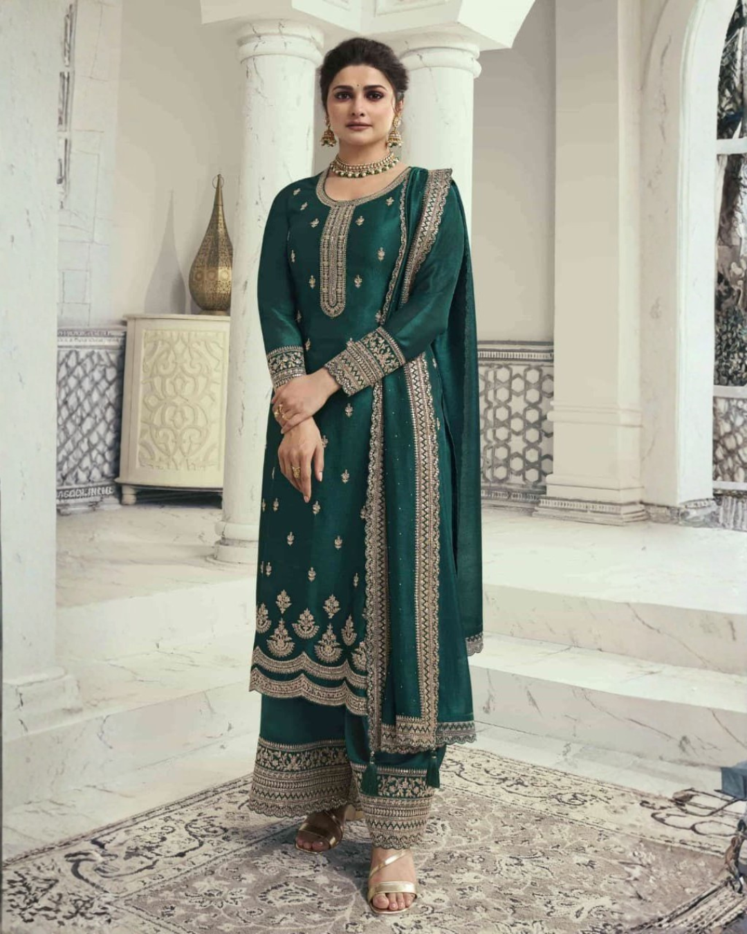 Heritage silk georgette palazo set