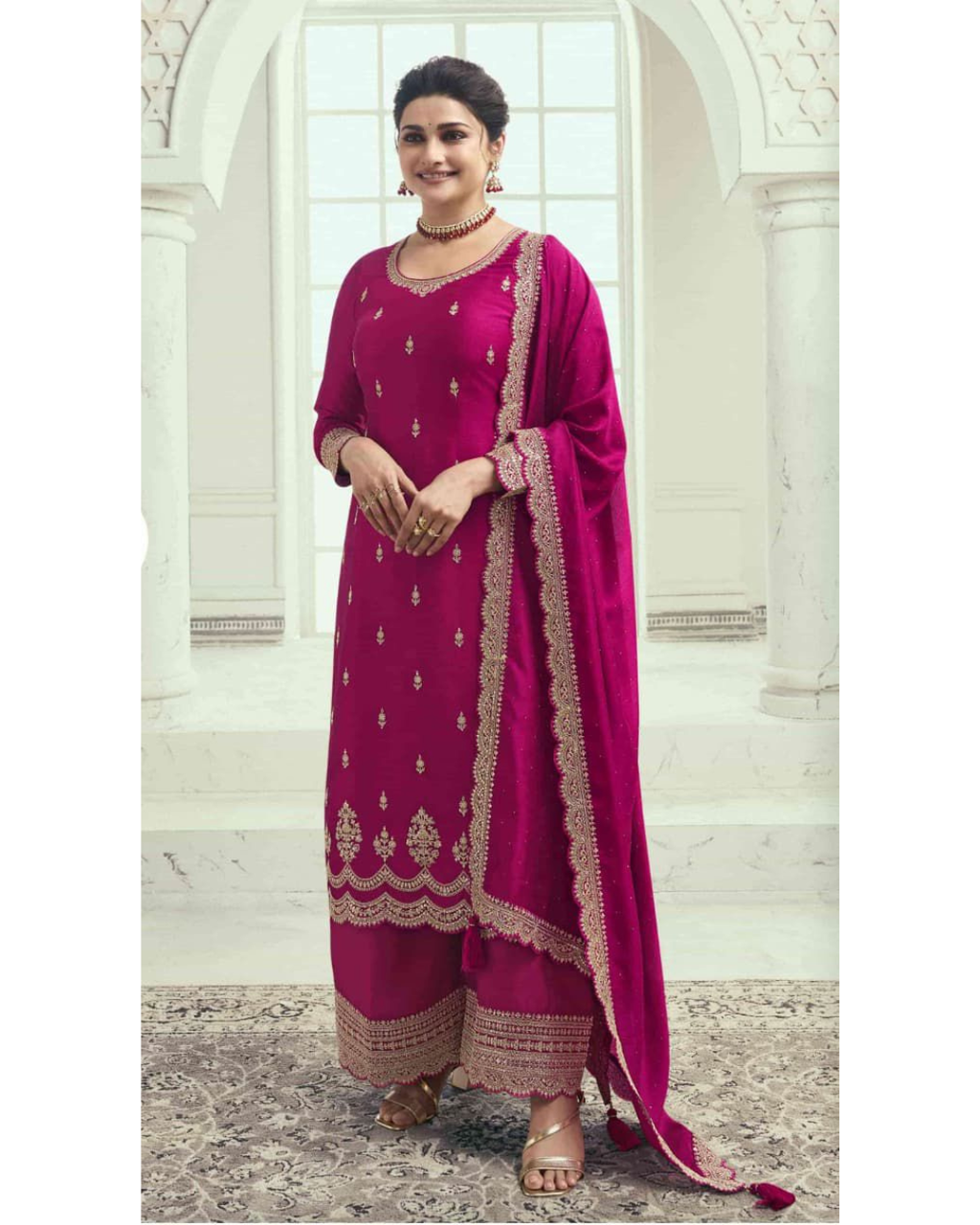 Heritage silk georgette palazo set
