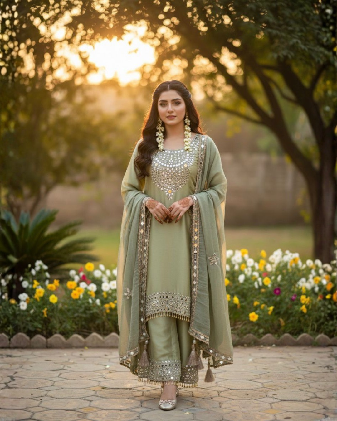 Opulent Russian Silk Palazzo Ensemble