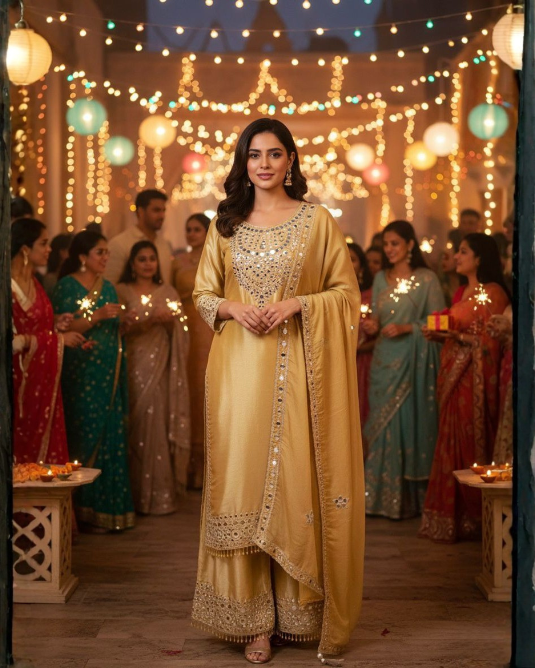 Opulent Russian Silk Palazzo Ensemble