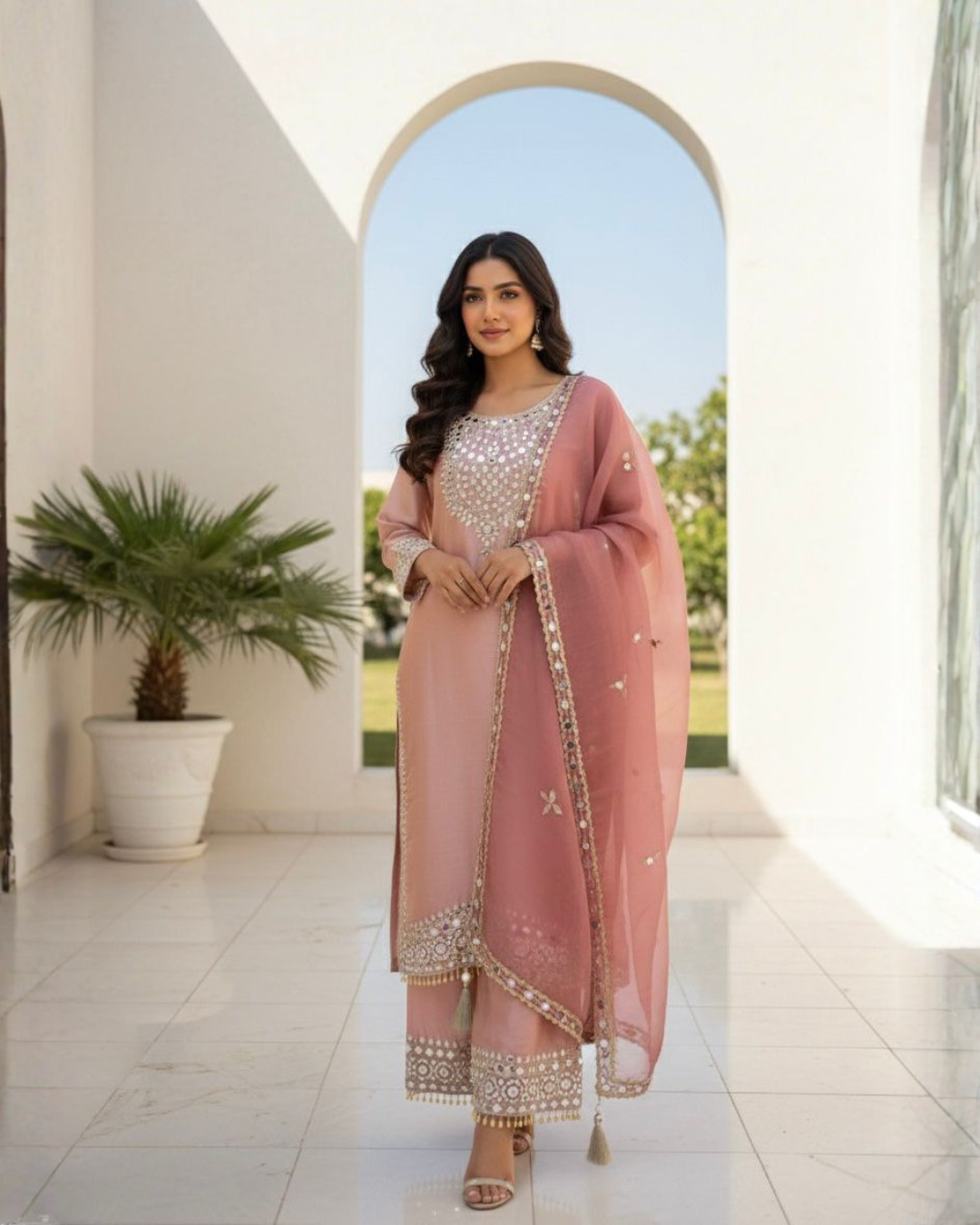 Opulent Russian Silk Palazzo Ensemble