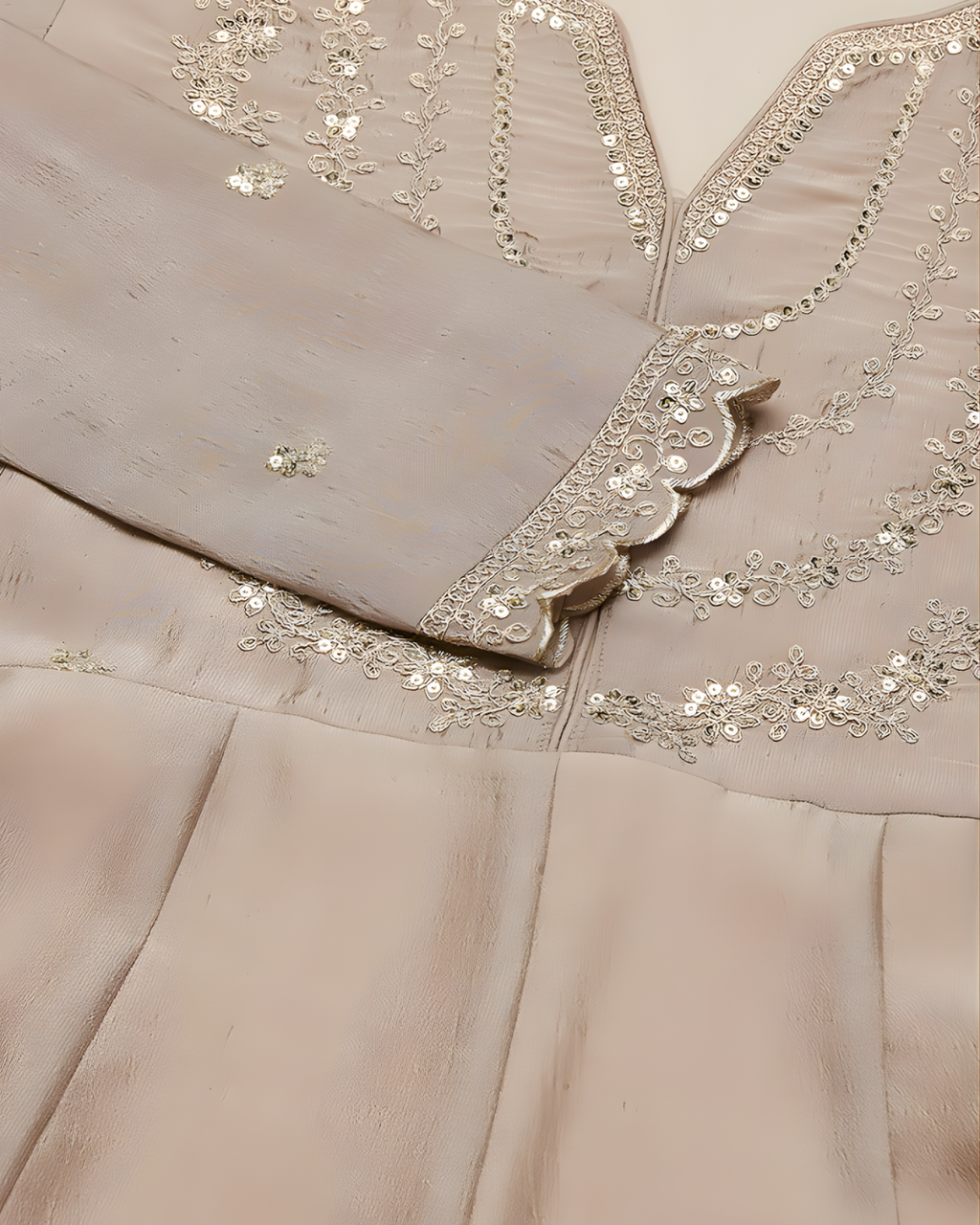 Silk Blend Embroidered Anarkali Set with Dupatta