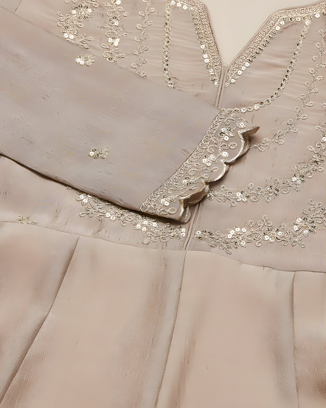 Silk Blend Embroidered Anarkali Set with Dupatta