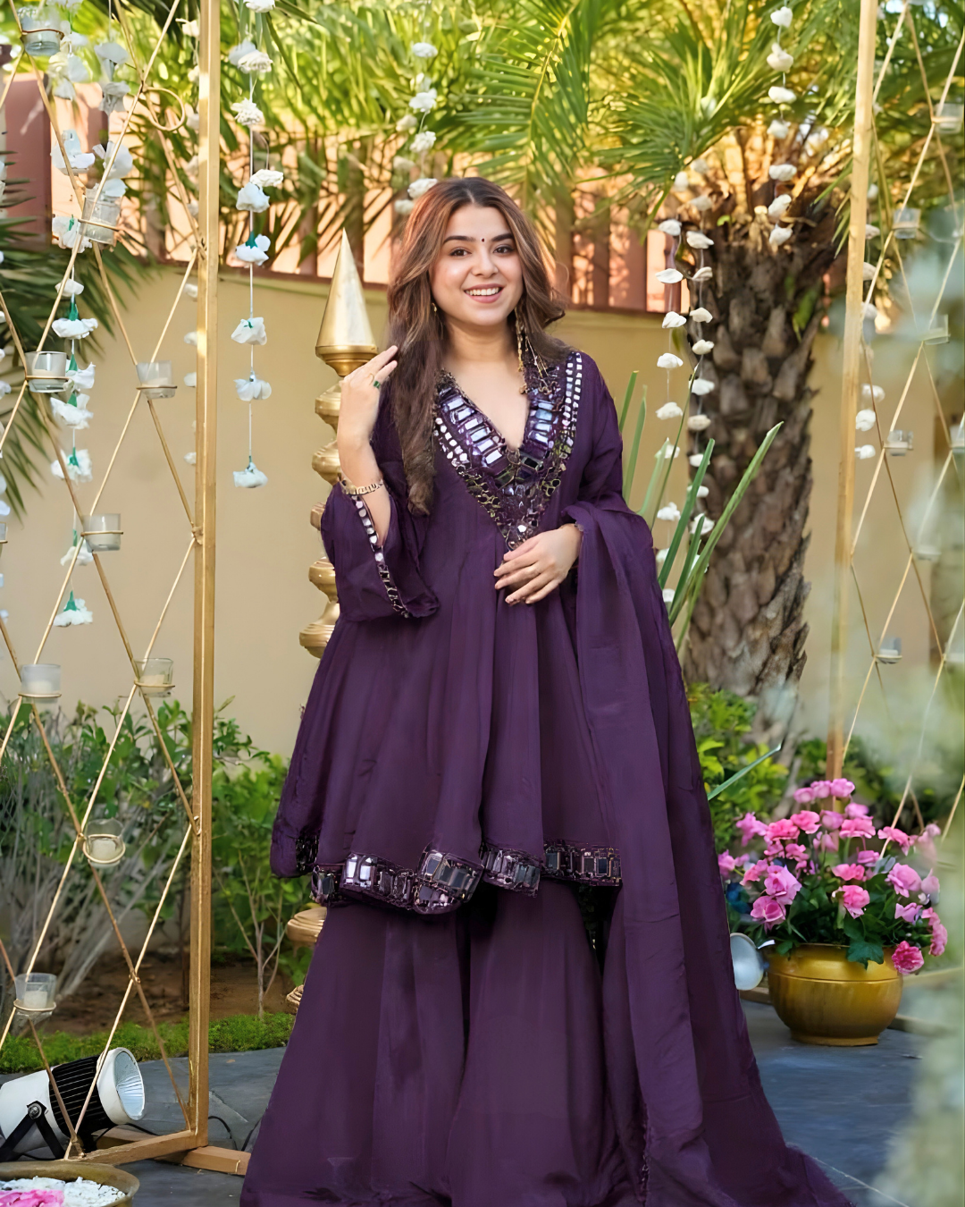 Shimmering Reflections 3-Piece Festive Peplum Suite