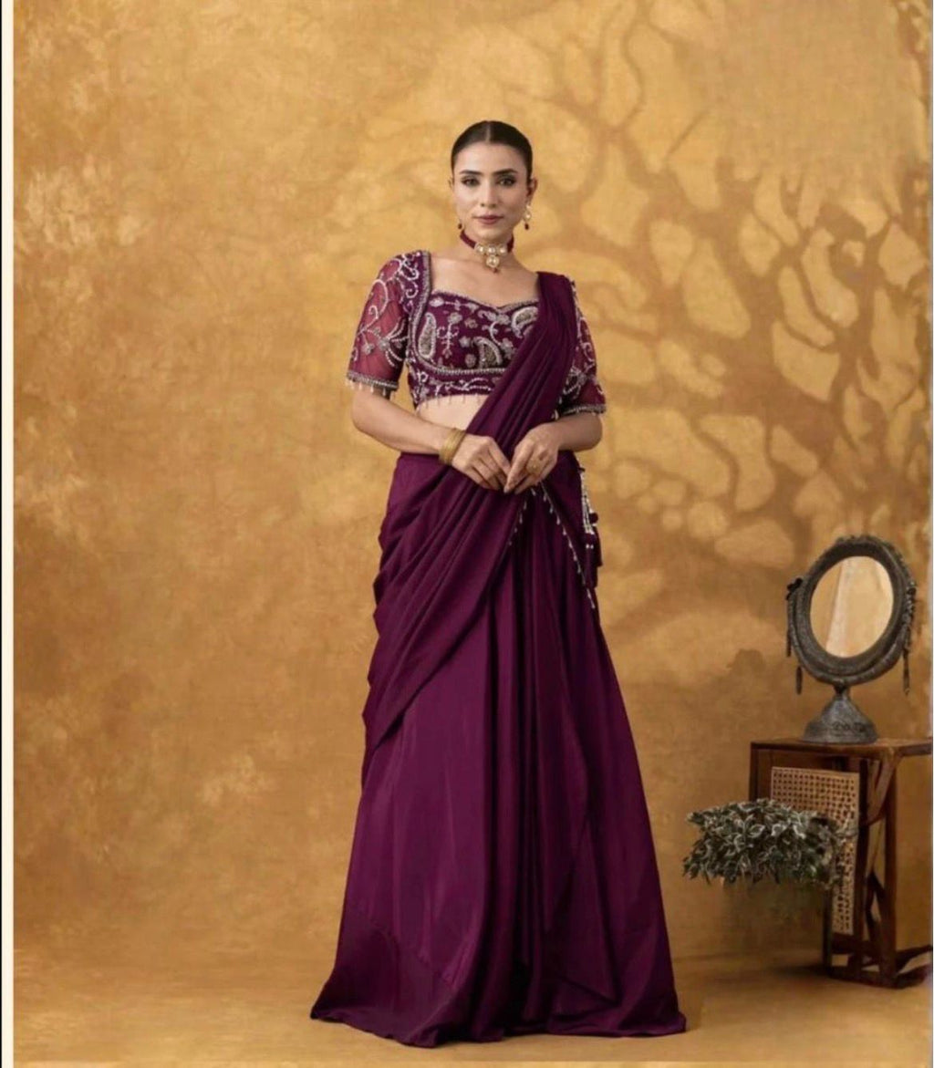 Midnight Sparkle Sequence Saree