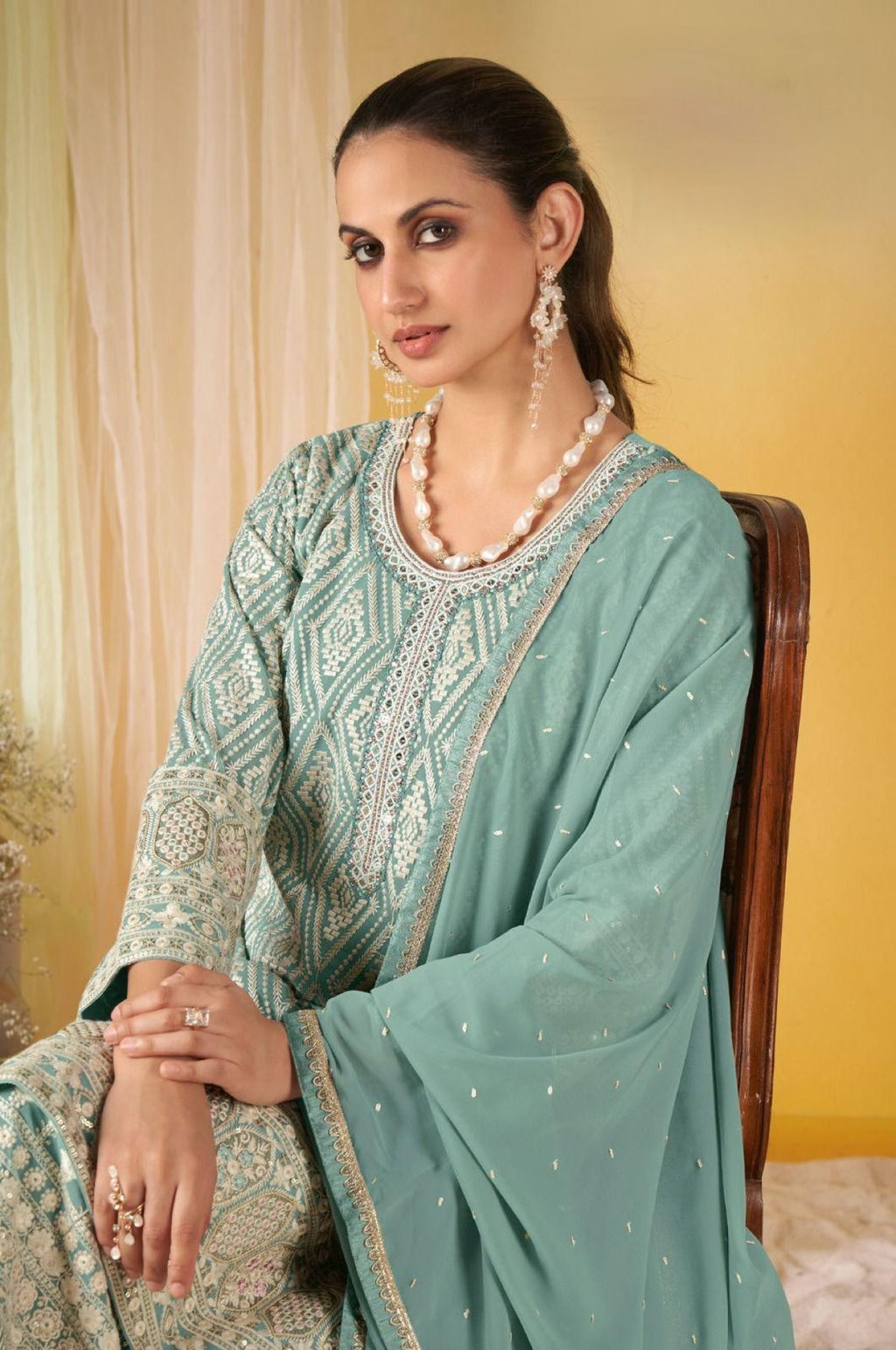 Real georgette palazo set