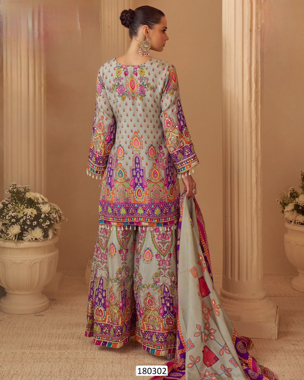 Heritage crepe silk suit set