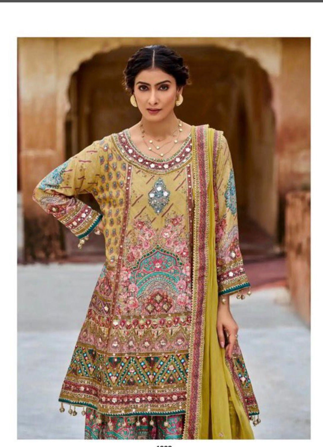 Rich chinon silk sharara